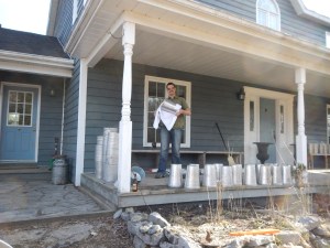 After buckets have been washed, we set them out to dry (or hand dry) before stowing them for next season