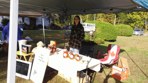 Here I am standing at my booth in the Constance Bay Community Market on a crisp Thanksgiving weekend.